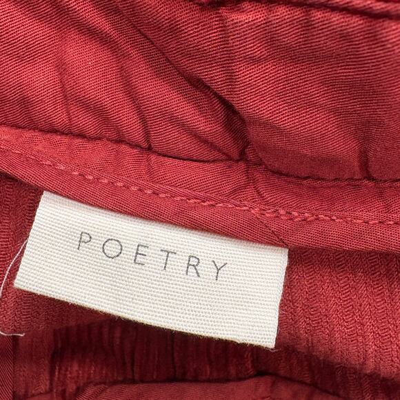 Poetry Size 6 Pants NEW Cotton Cord Wide Leg Trousers Soft Garnet Corduroy Fall - Picture 3 of 13